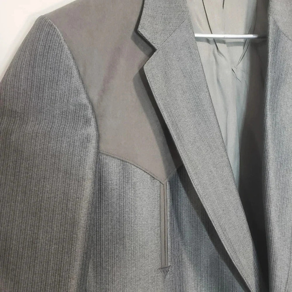 VTG,Circle S Mens Gray Dallas Texas Western Blazer/Jacket 46R. - Picture 4 of 11